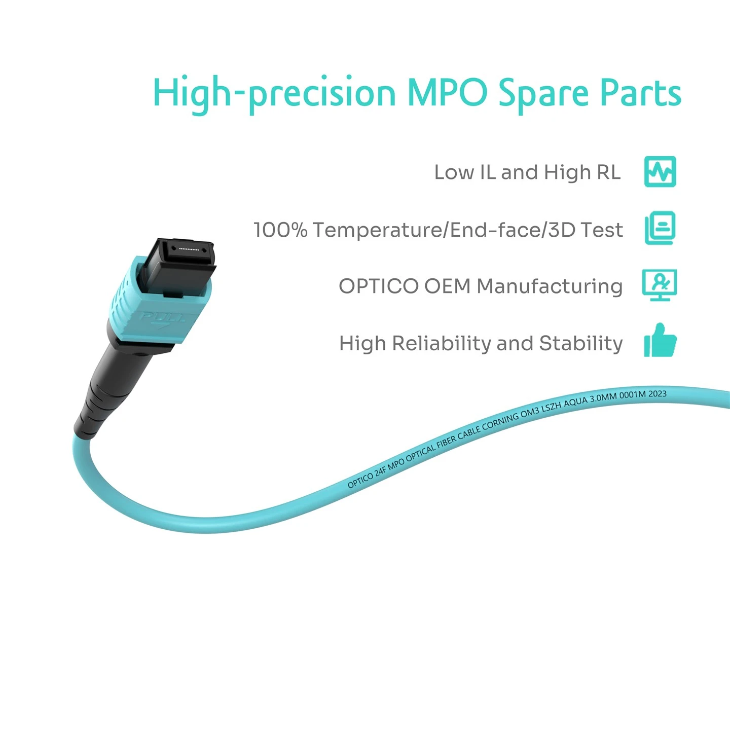 24F 2x12F MTP MPO To 3x8F MTP MPO Convesion Cable OM3