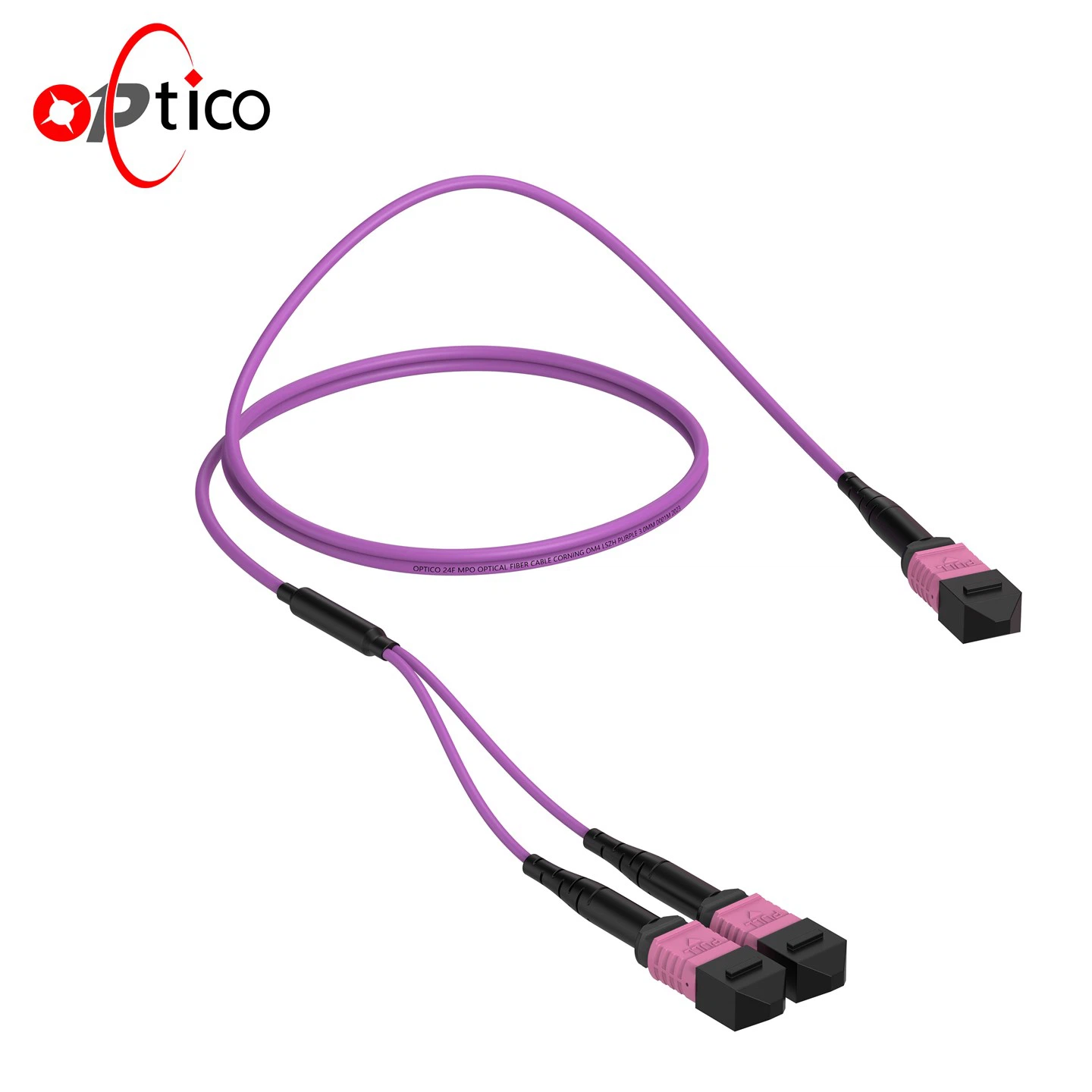 24F MTP MPO Y Trunk Cable OM4 lilla