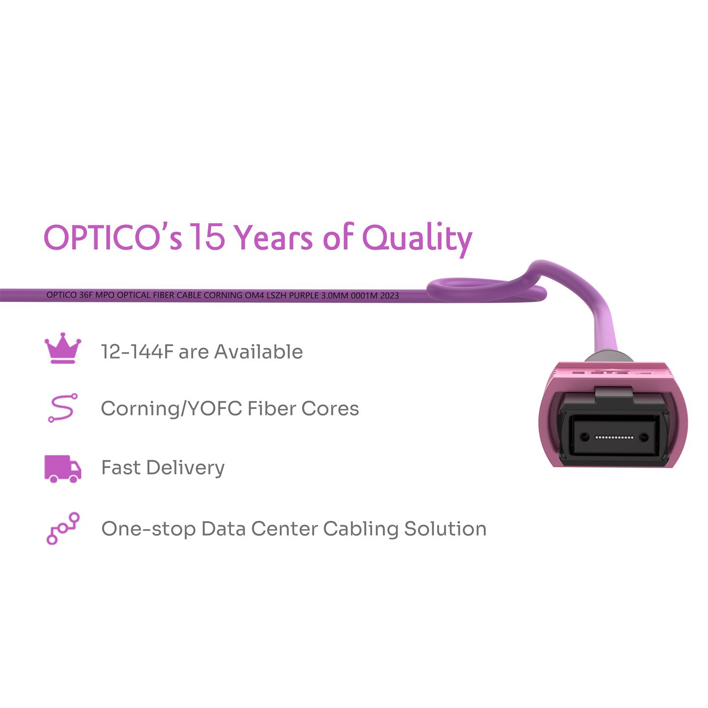 36F 3x12F MTP MPO To 3X12F MTP MPO Fiber Trunk Cable OM4 Purple 36F 3x12F MTP MPO To 3X12F MTP MPO Fiber Trunk Cable OM4 Purple